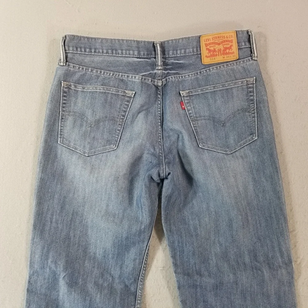 Levi's 514 jeans men's 34x30 regular fit straight blue denim pants retro